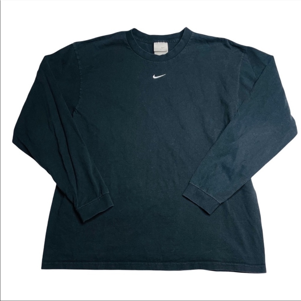 Nike Center Swoosh Vintage 90’s Black Crewneck Long Sleeve T Shirt